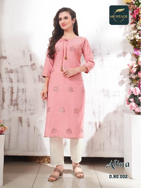 Heritage Alina Rayon Kurti With Bottom Collection 